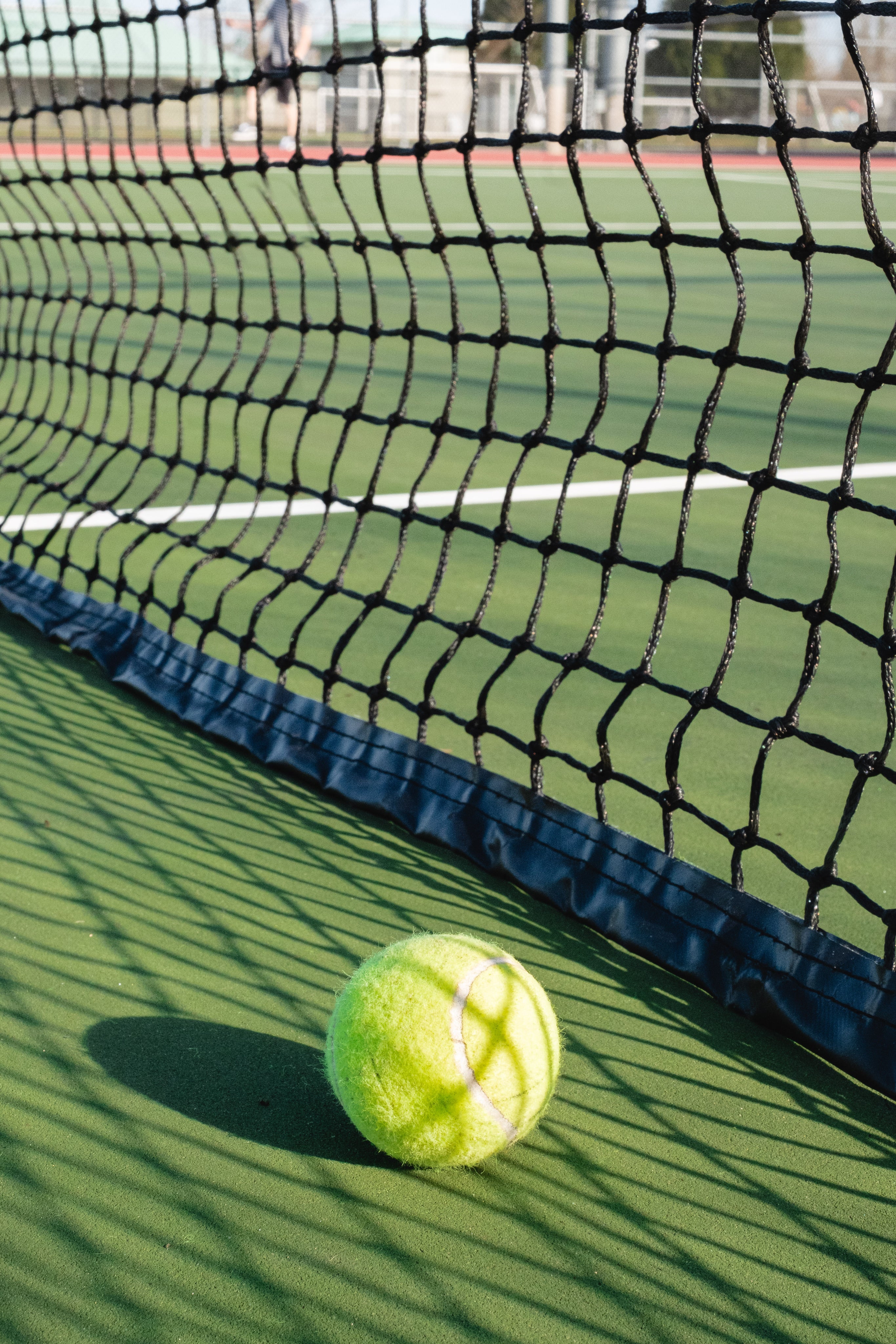 pelota de tenis. junto a una red